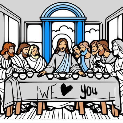 jesus shares the last supper with twelve apostles