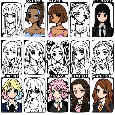 girls that look diffrent anime