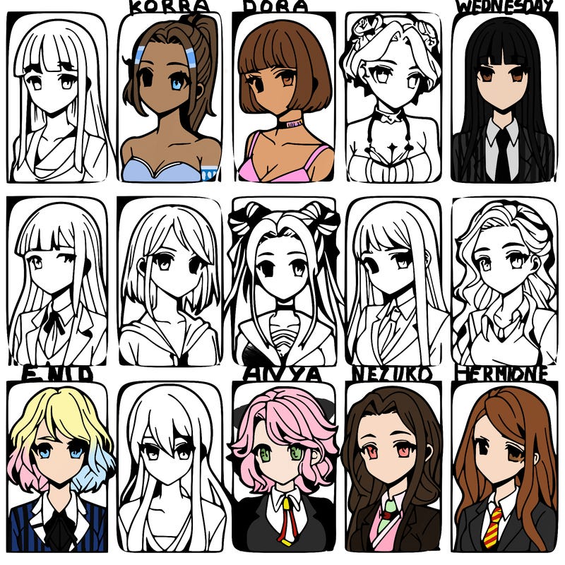 girls that look diffrent anime