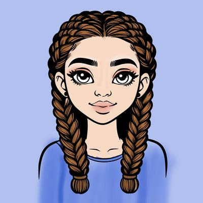 realistic girl with braids