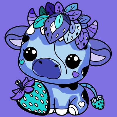 cute strawberry cow