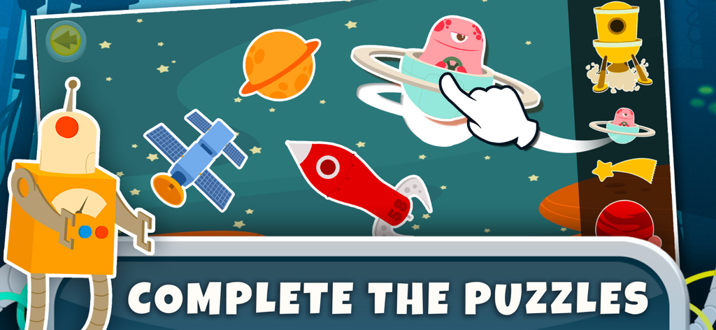 Space: Learning Kids Games 2+ - Educational space puzzle game for toddlers with rockets and planets
