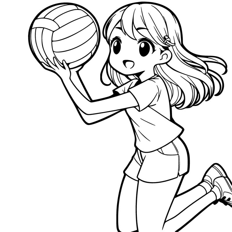 a girl playing volleyball