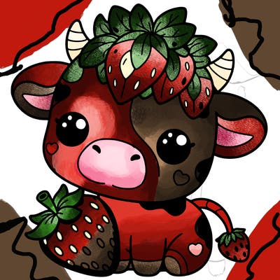 cute strawberry cow