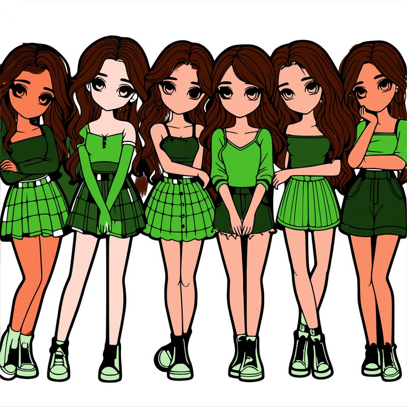 a group of girls realistic