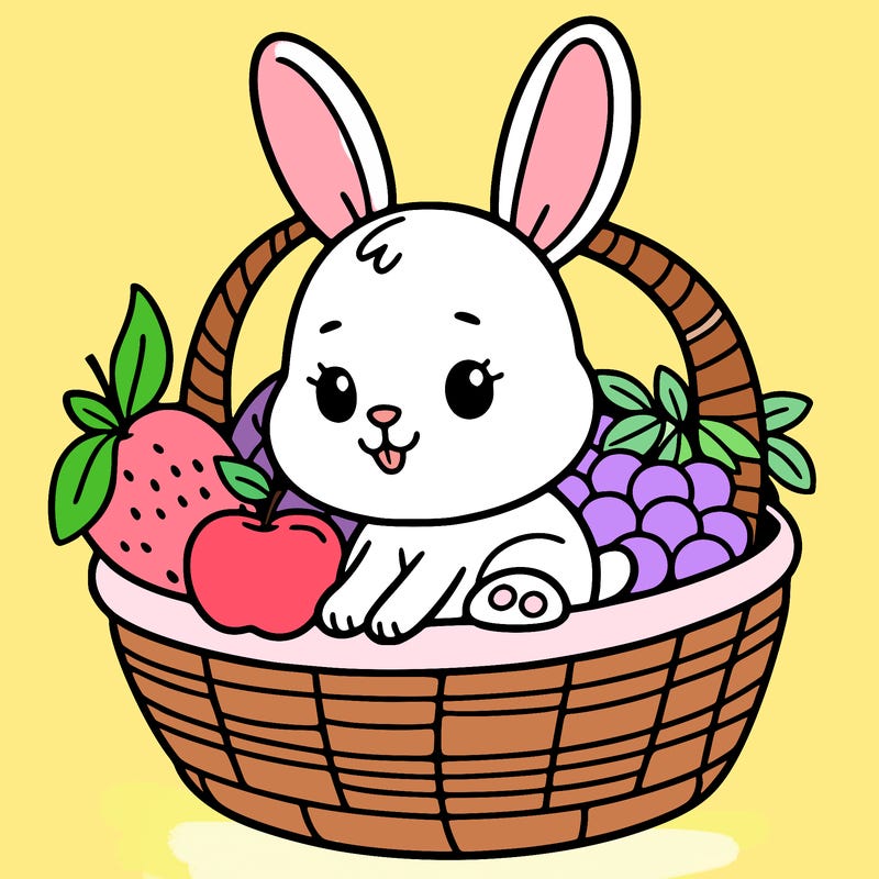 bunny in a fruit basket