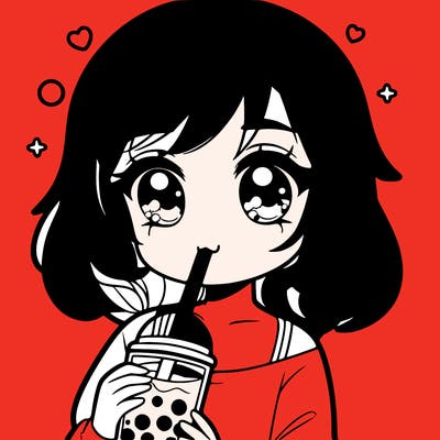 girl drinking boba