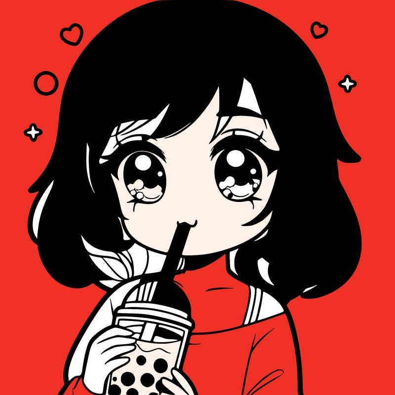 girl drinking boba