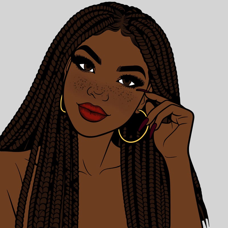 beautiful woman with box braids