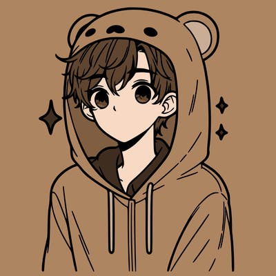 a 17 year old boy in a cute animal hoodie