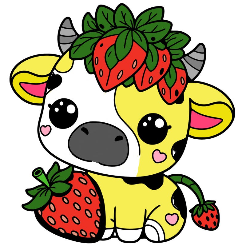 cute strawberry cow