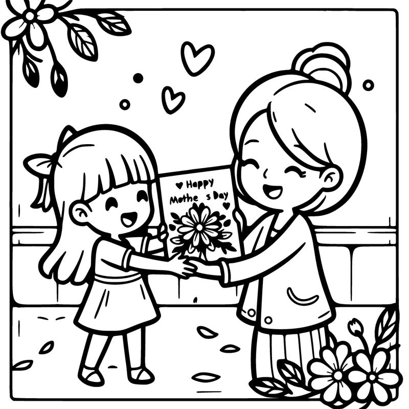 girl giving their mom a mother’s day card