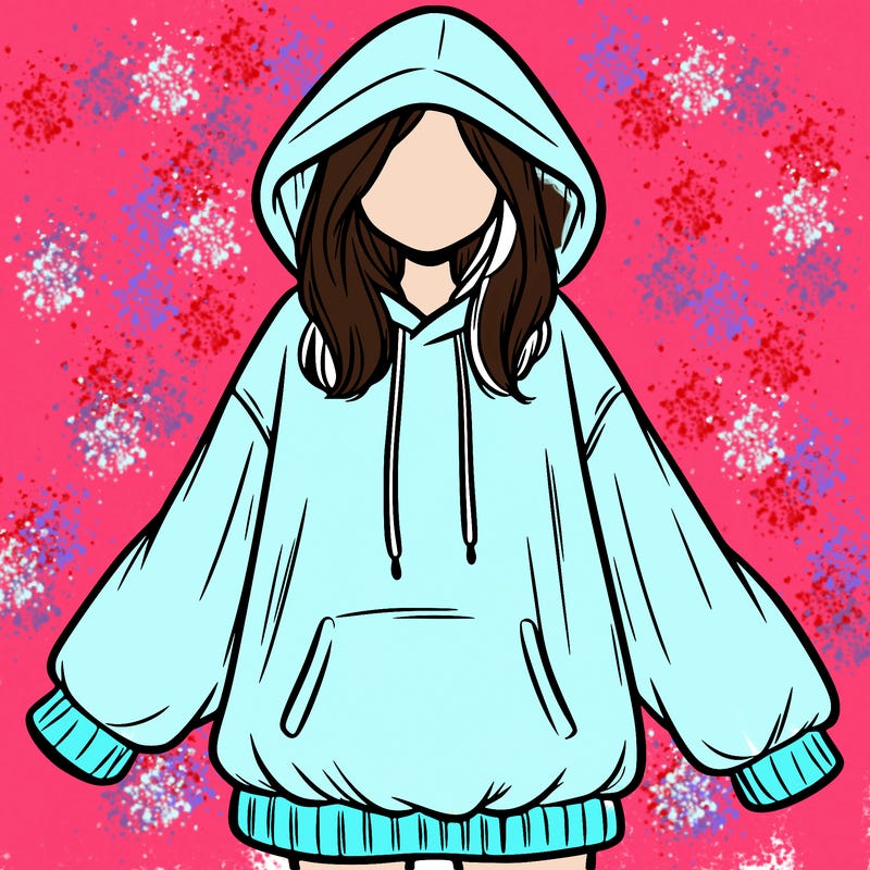 girl in oversized hoodie