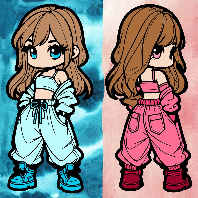 girl in crop top and baggy pants