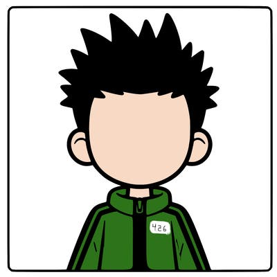 faceless boy in a tracksuit with spikeyhair