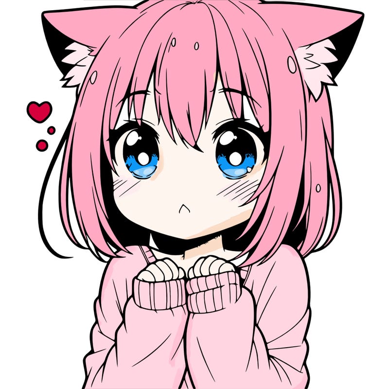 shy anime catgirl