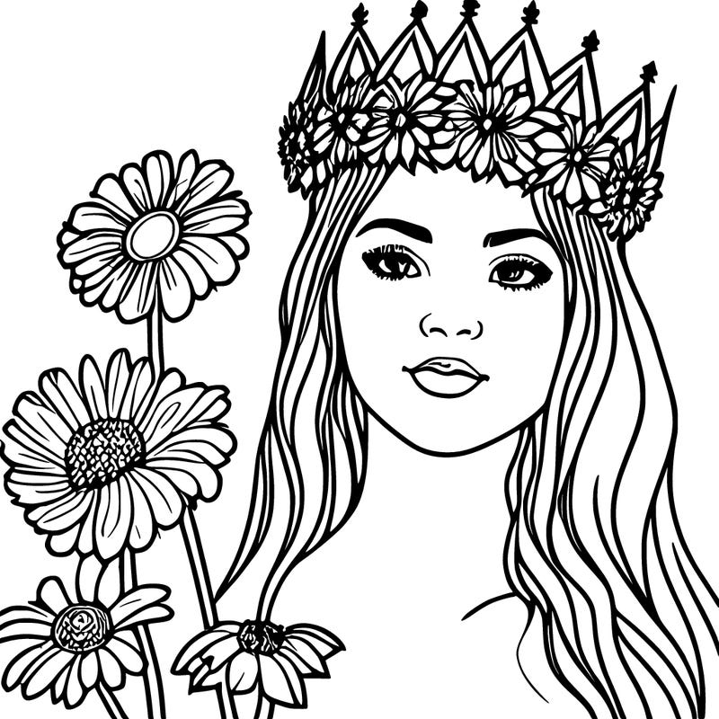 girl with flowers crown