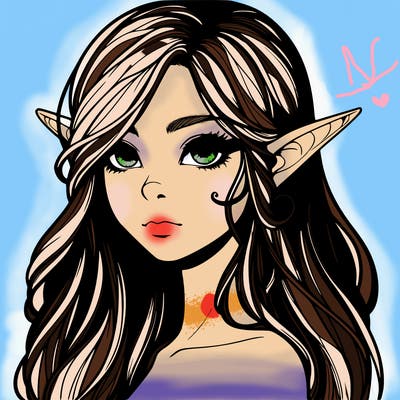 elf girl realistic dark fantasy