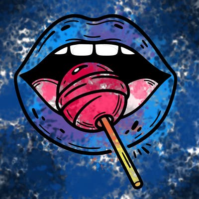 mouth with lollipop