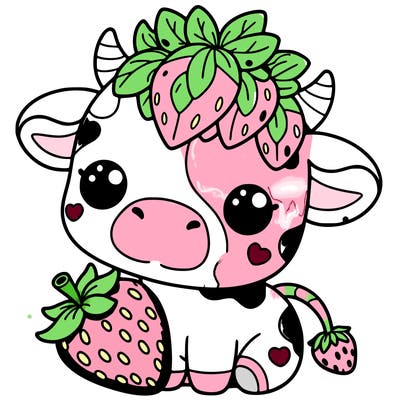 cute strawberry cow