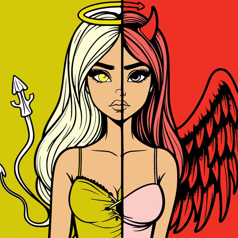 devil vs angel realistic girl