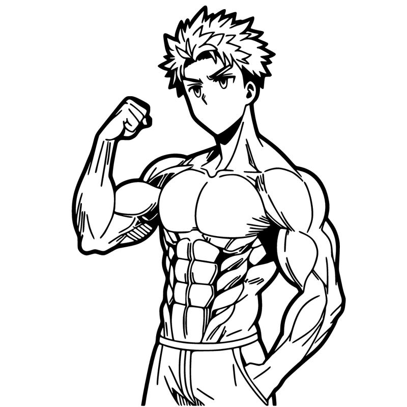 hot muscular guy anime