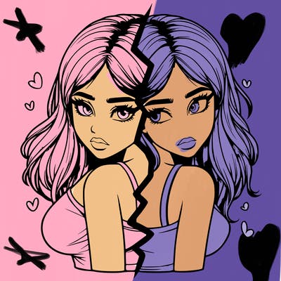 realistic girl split