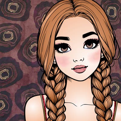 realistic girl with braids