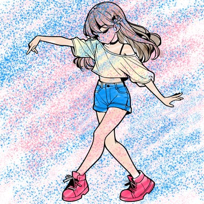 realistic girl danceing
