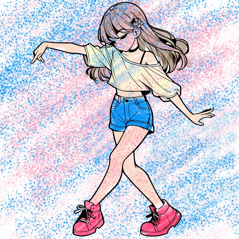realistic girl danceing