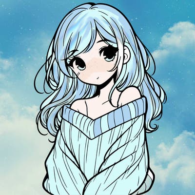 shy pretty girl wearing a sweater that is falling off one shoulder portrait