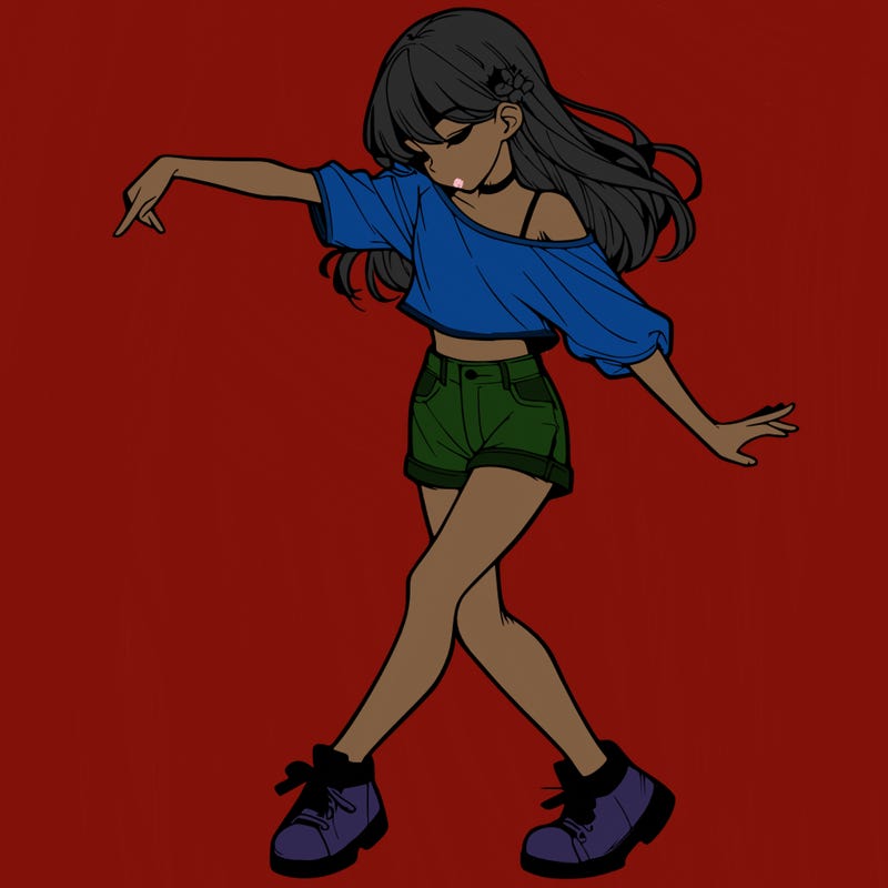 realistic girl danceing
