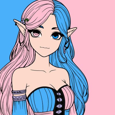 female elf with realistic nature