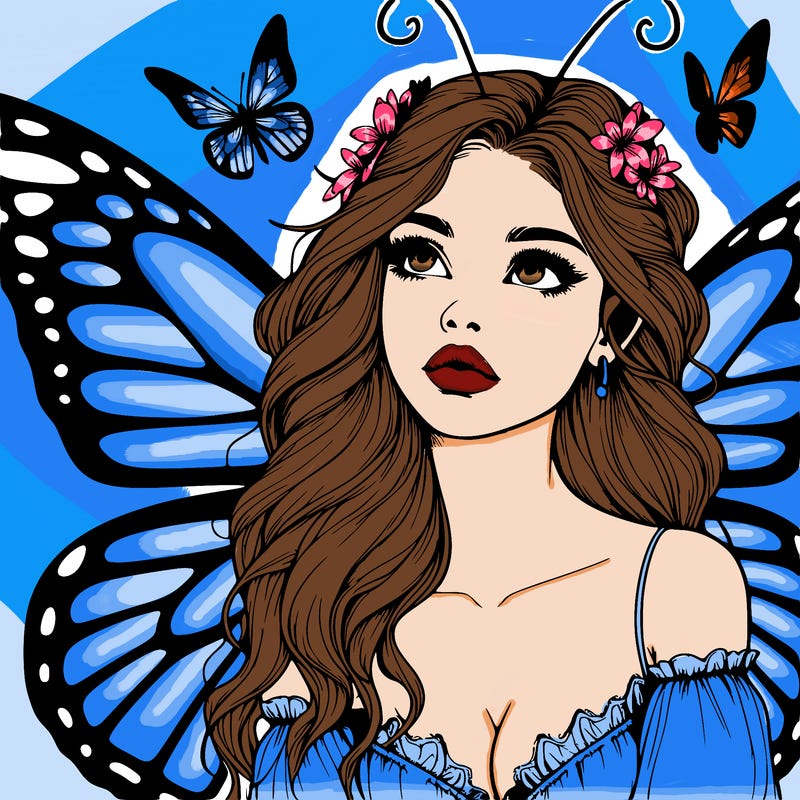 butterfly fairy realistic girl