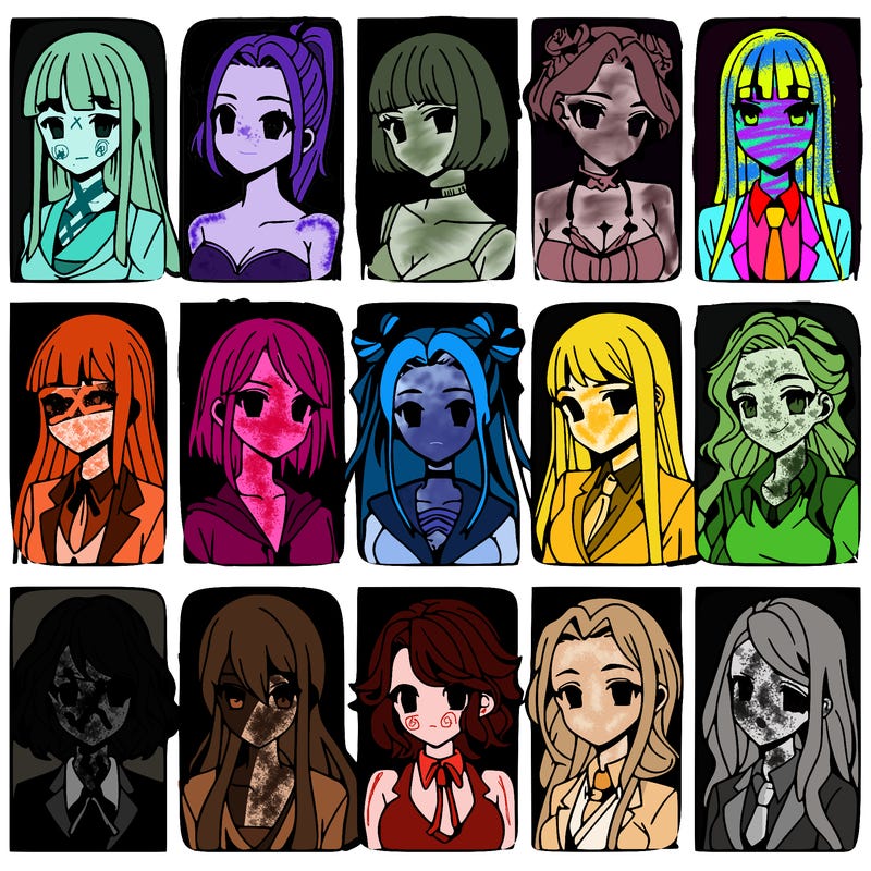 girls that look diffrent anime