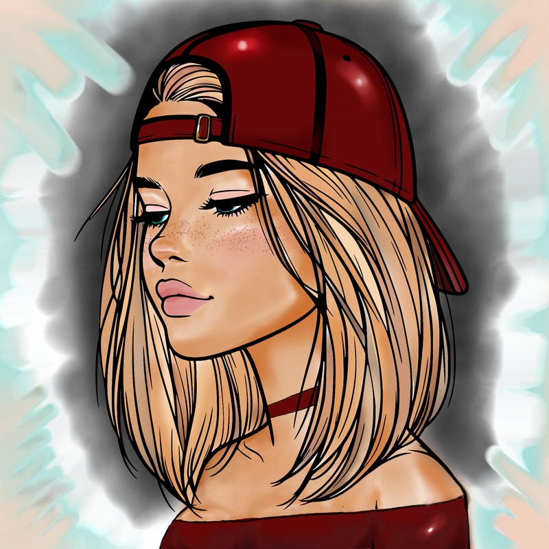 realistic  girl with a backwards hat