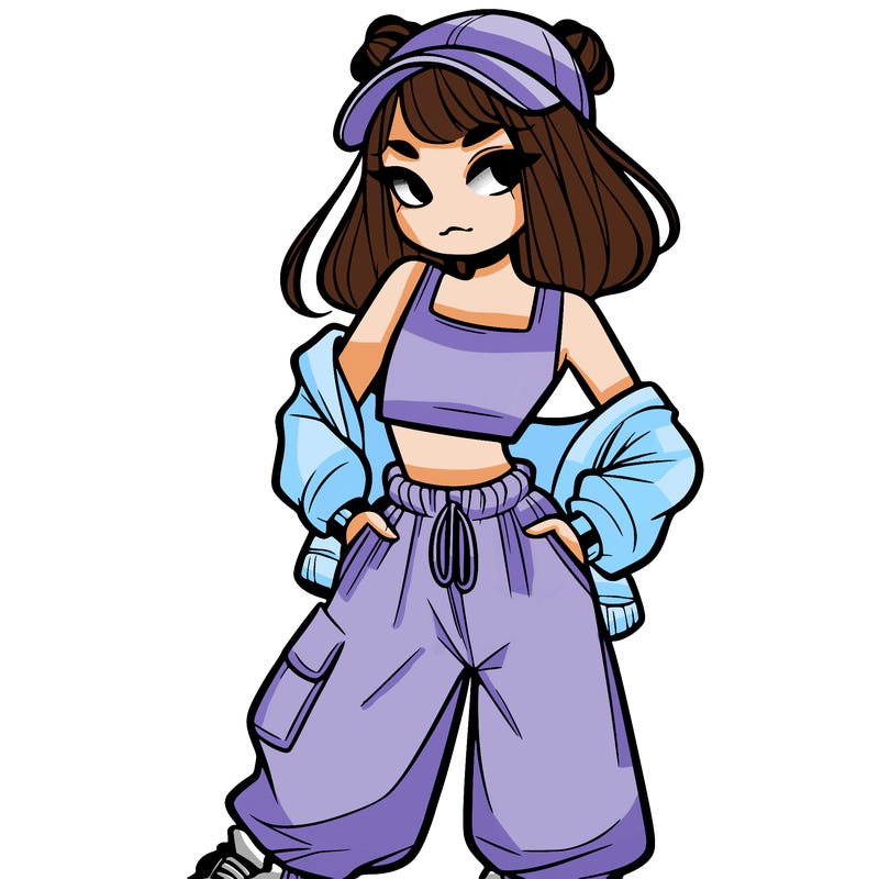 girl in crop top and baggy pants