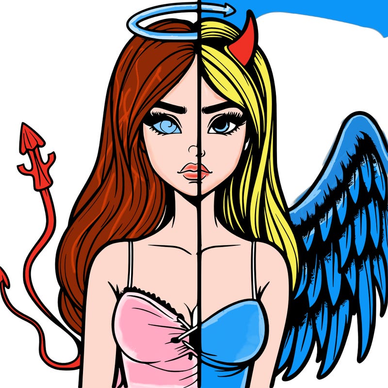 devil vs angel realistic girl