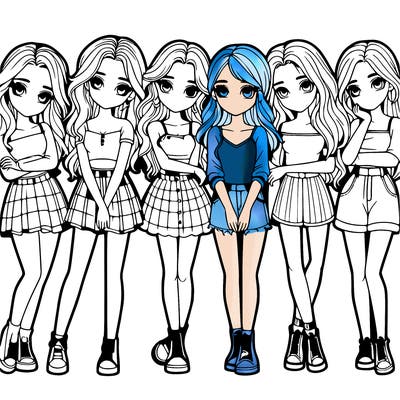 a group of girls realistic