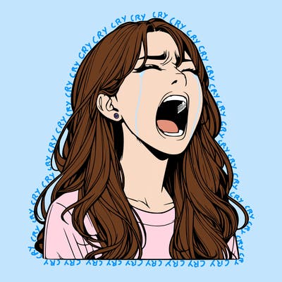 screaming realistic, girl