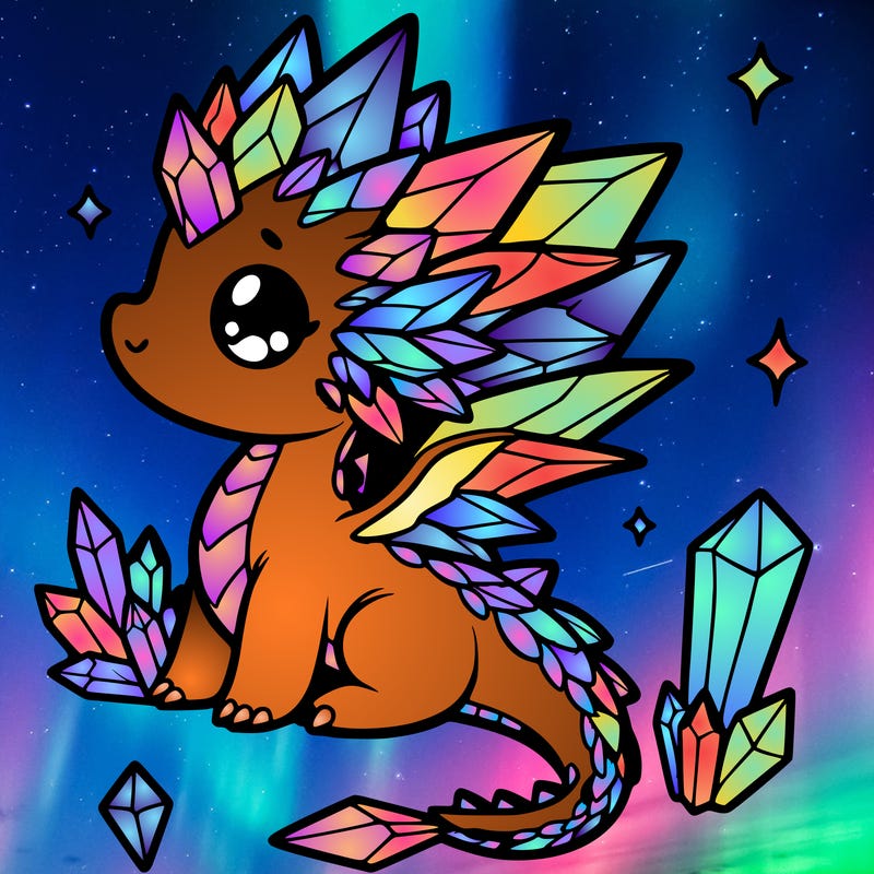 little cute crystal dragon