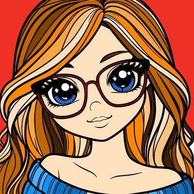 girl with beautiful eyes, hair, and glasses