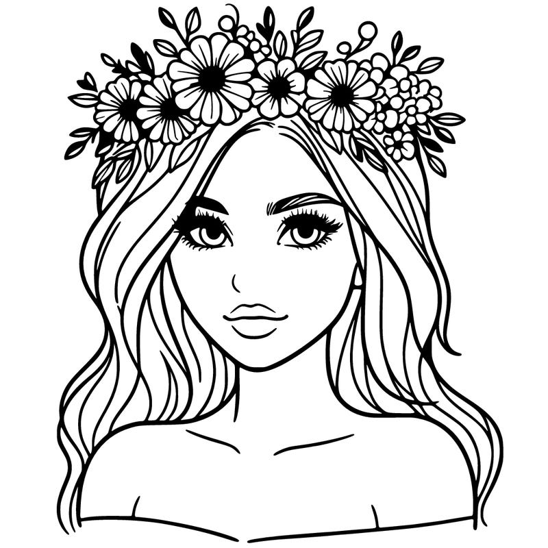 beautiful woman wearing a flower crown