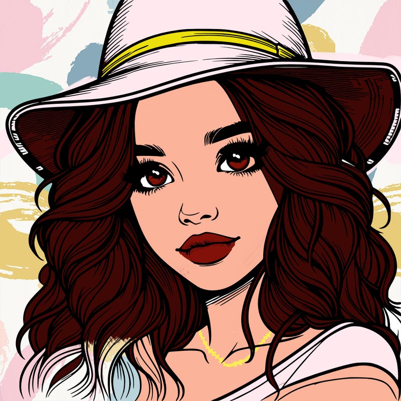 realistic girl with hat