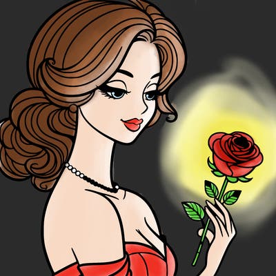 elegant woman holding a rose