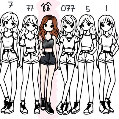 a group of girls wearing crop tops and shorts