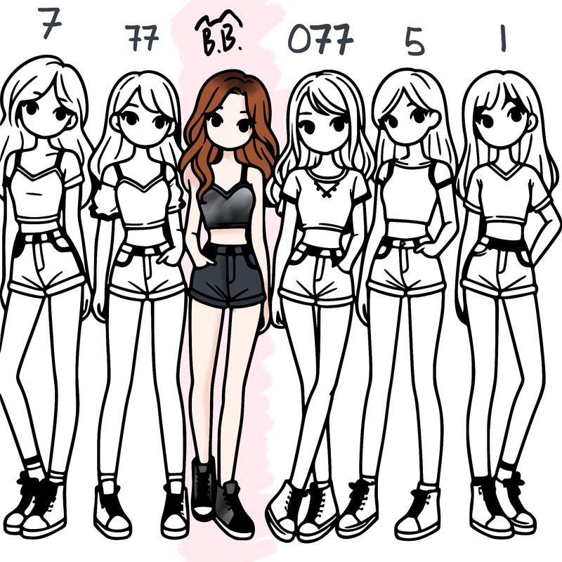 a group of girls wearing crop tops and shorts