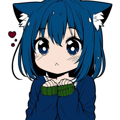 shy anime catgirl