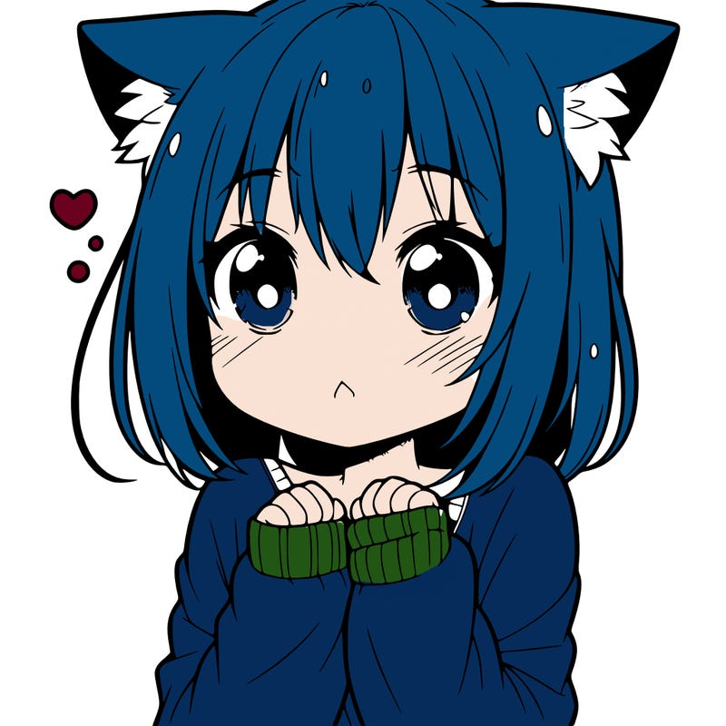 shy anime catgirl