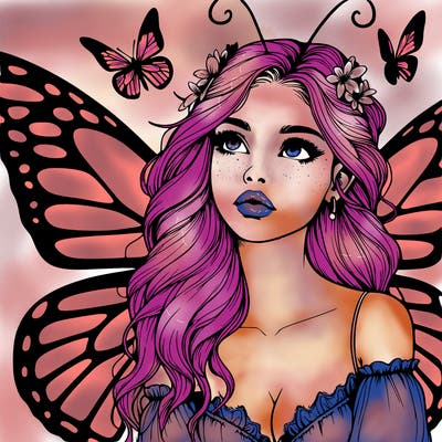 butterfly fairy realistic girl
